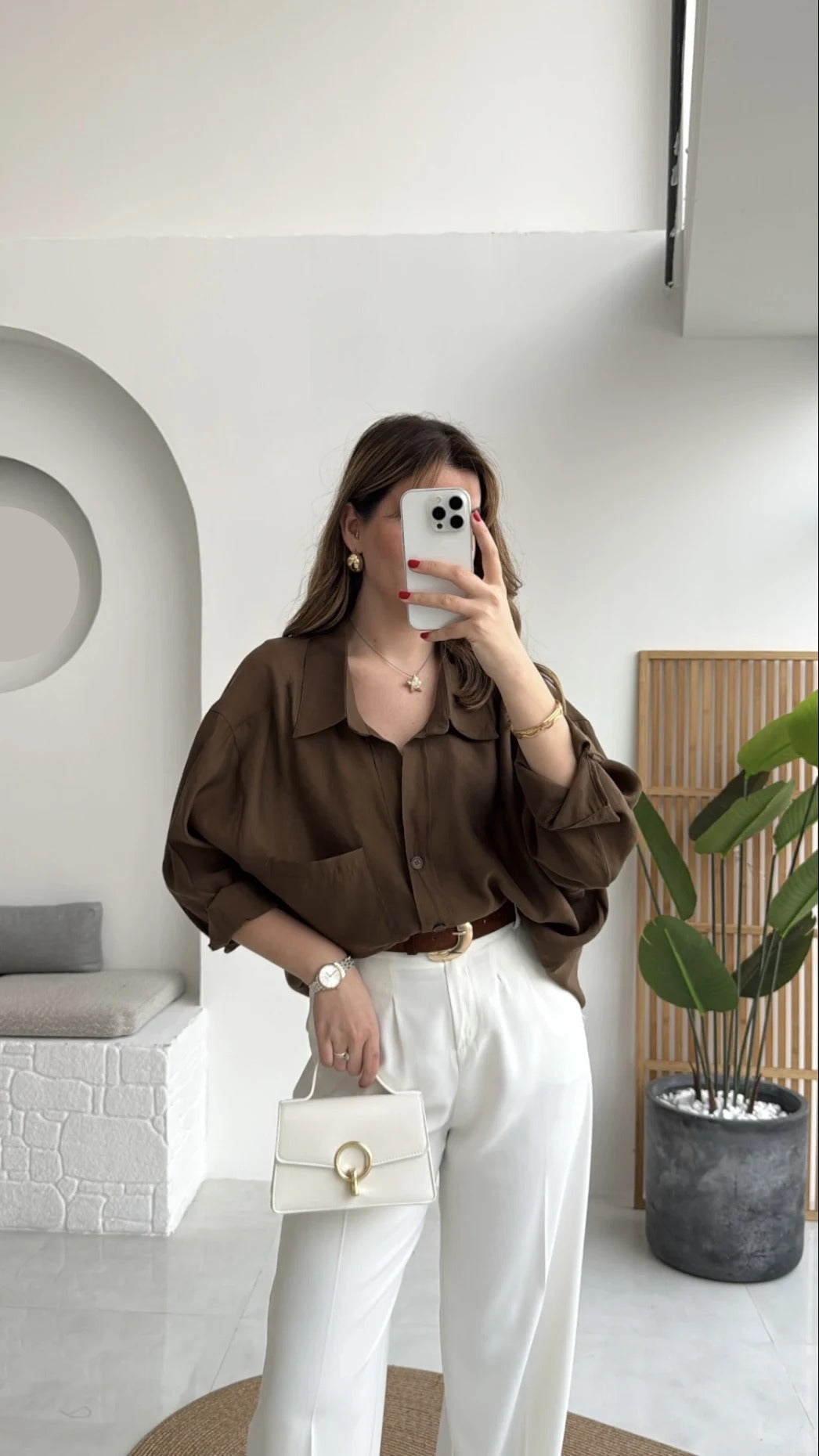 Premium Oversize Shirt Brown