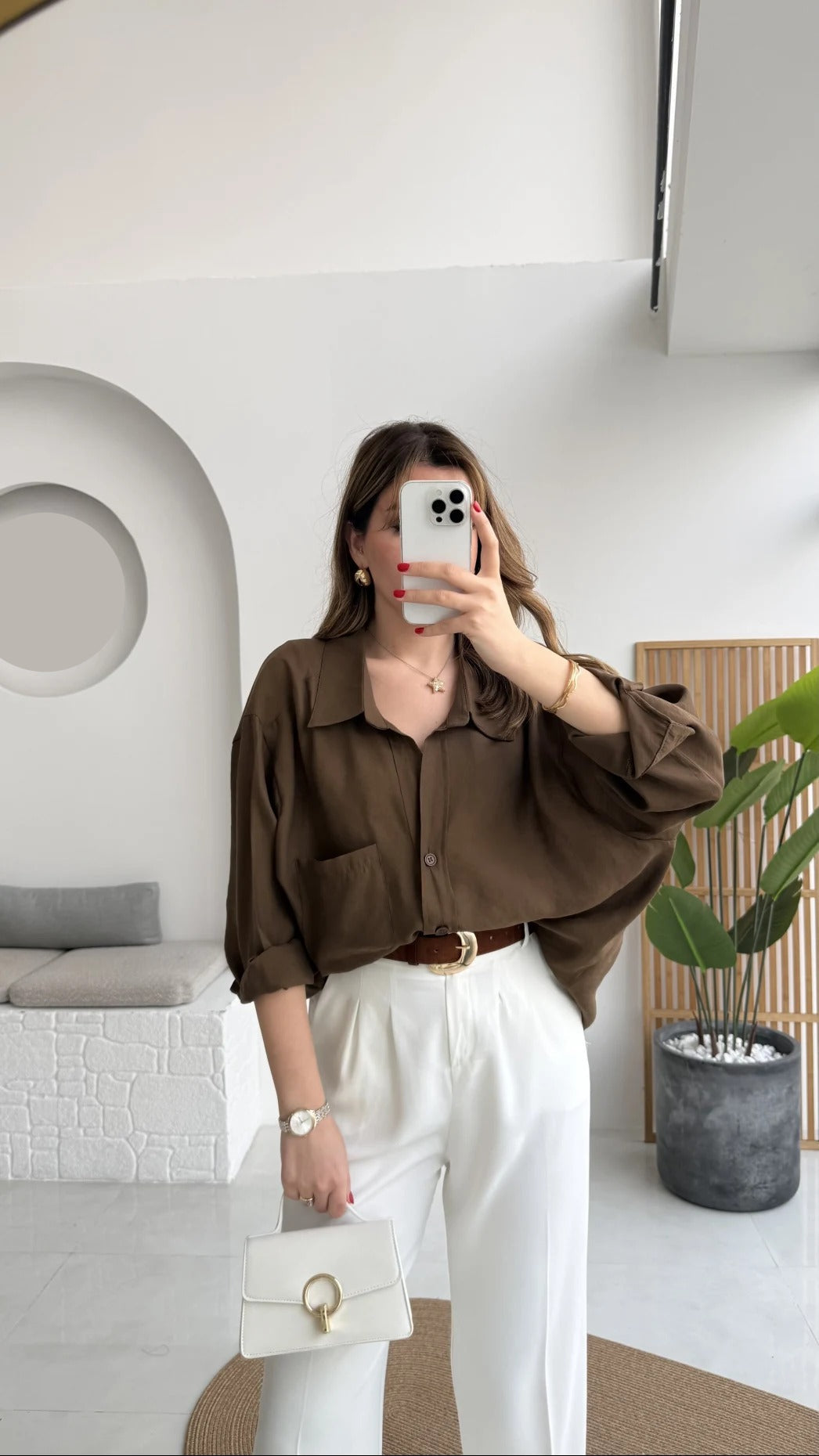 Premium Oversize Shirt Brown