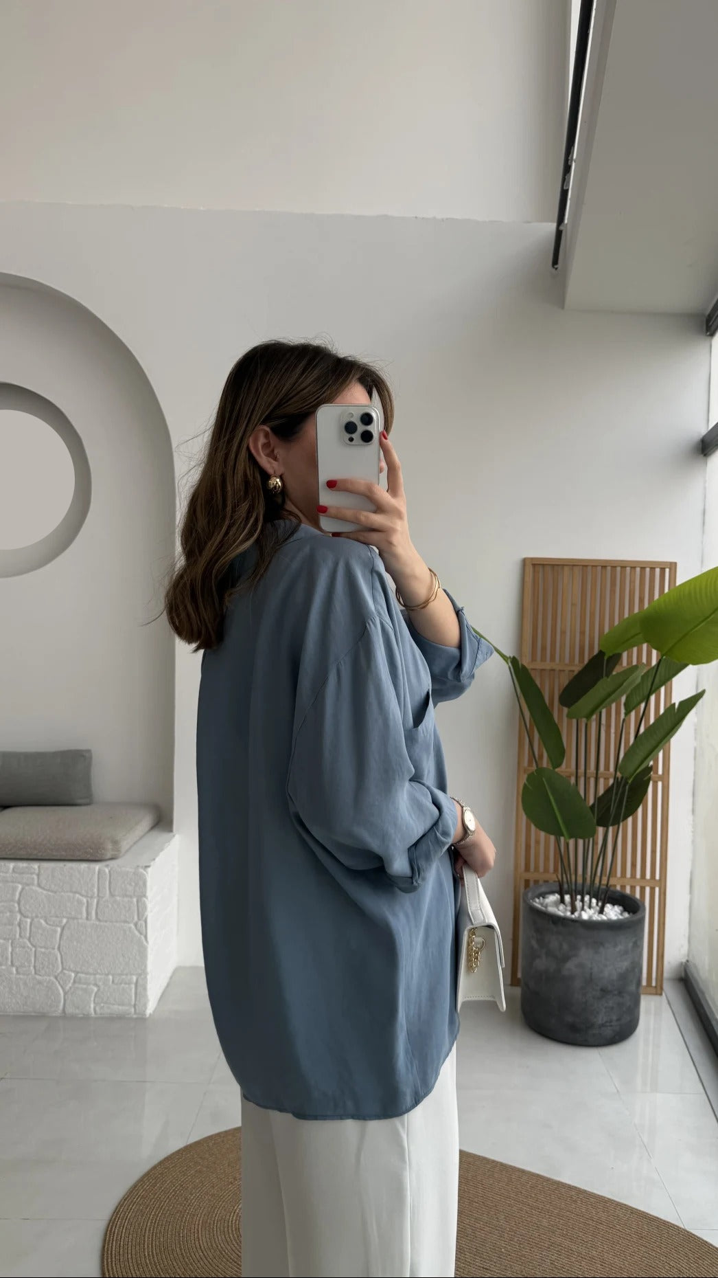 Premium Oversize Indigo Blue Shirt