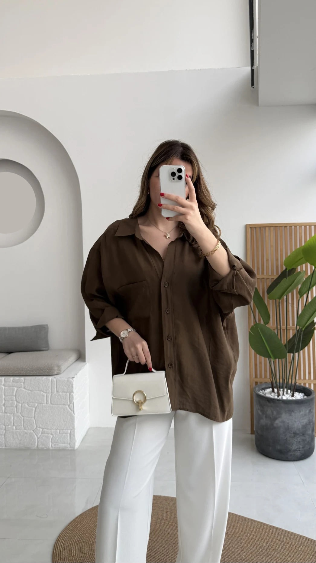 Premium Oversize Shirt Brown
