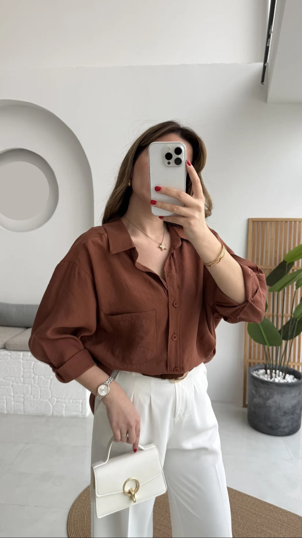 Premium Oversize Reddish Brown Shirt