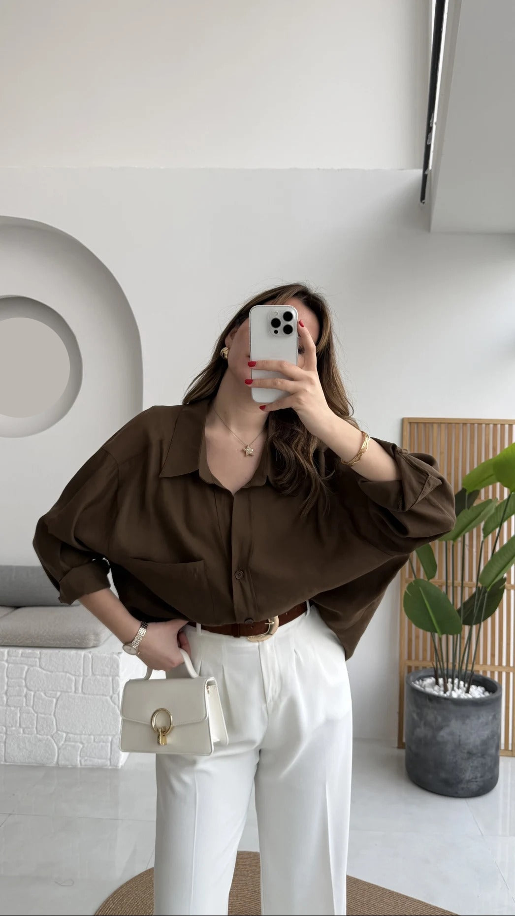 Premium Oversize Shirt Brown