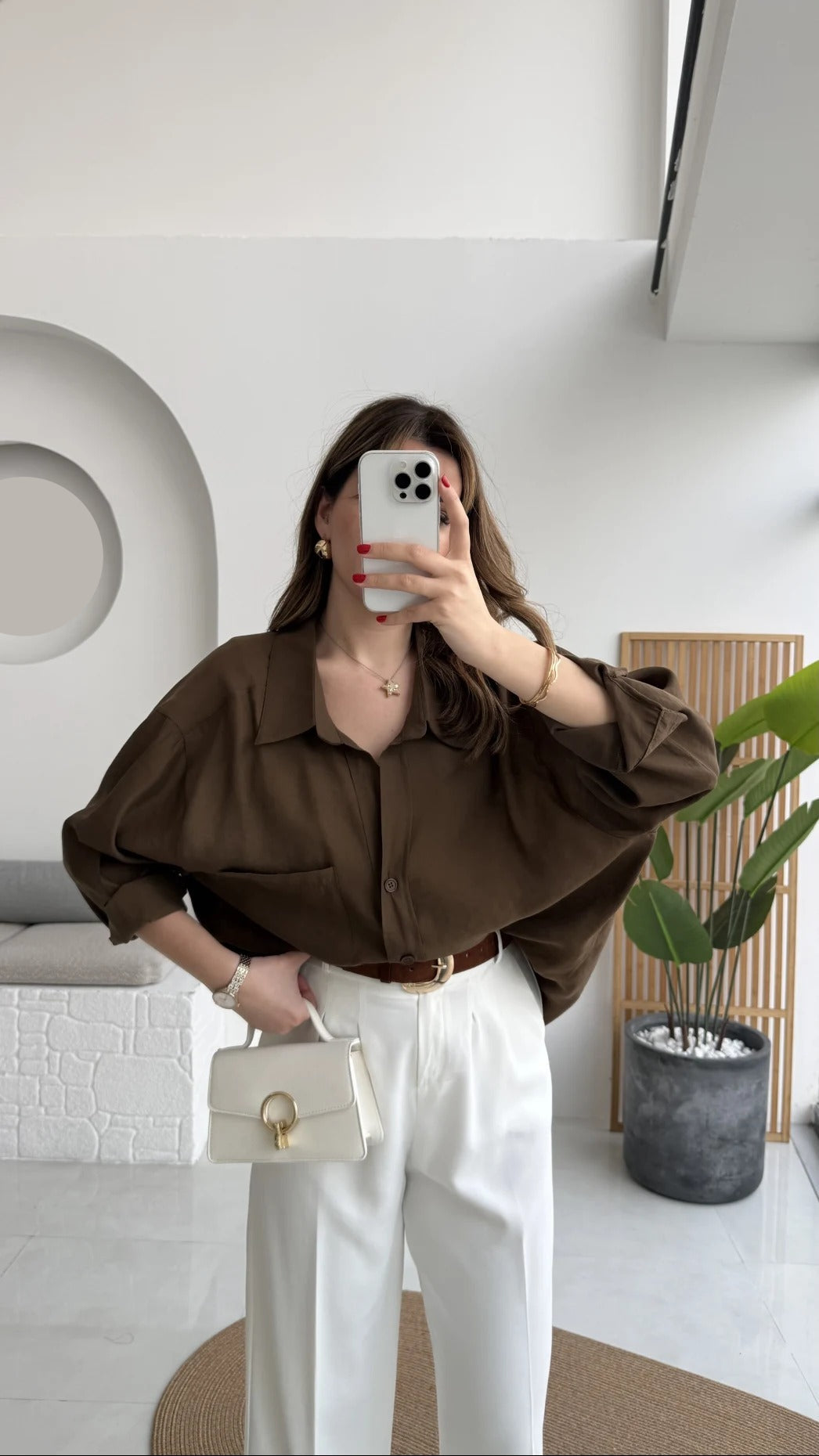 Premium Oversize Shirt Brown