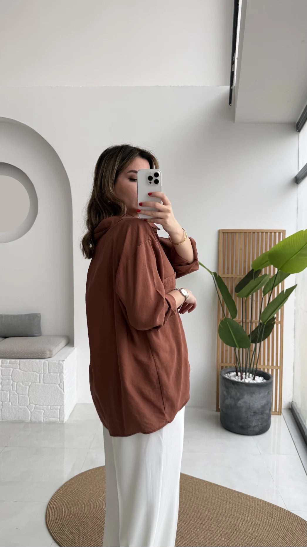 Premium Oversize Reddish Brown Shirt