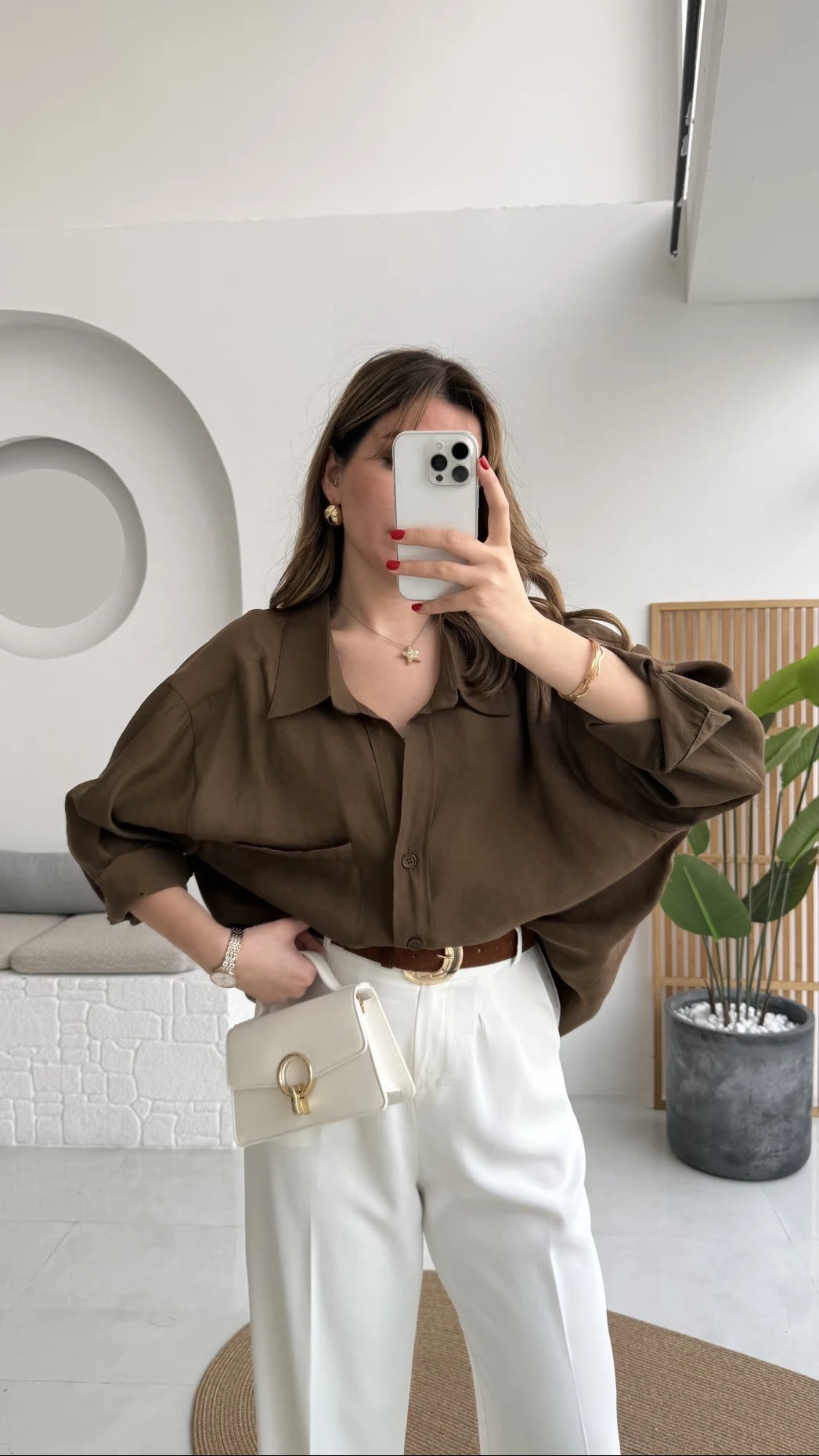 Premium Oversize Shirt Brown