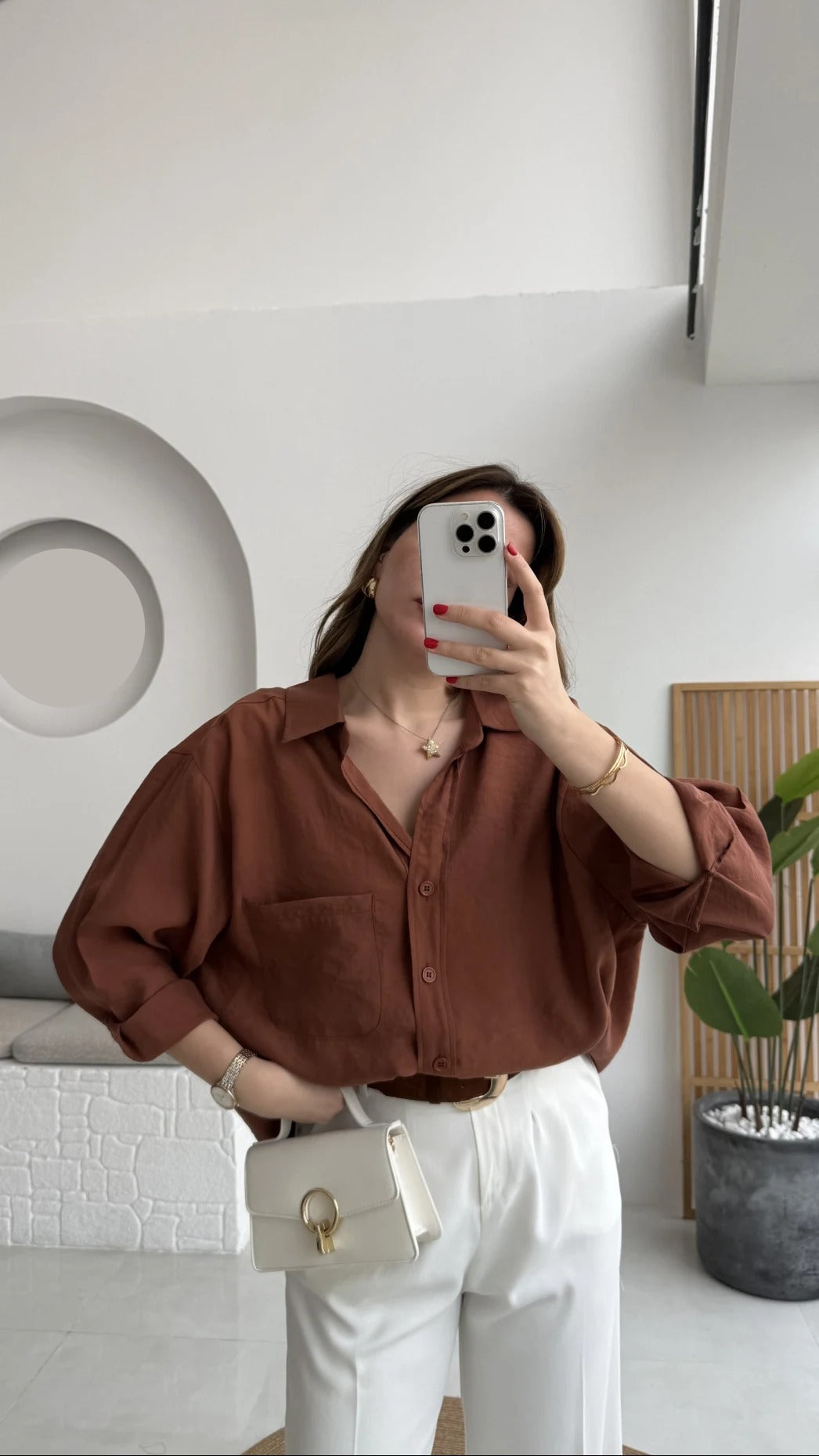Premium Oversize Reddish Brown Shirt