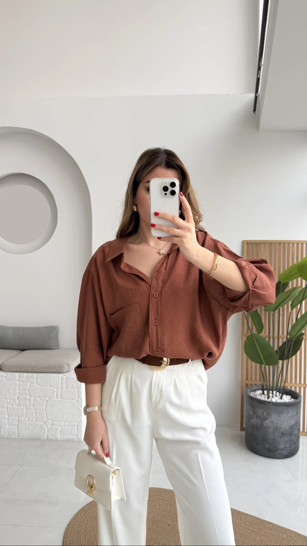 Premium Oversize Reddish Brown Shirt