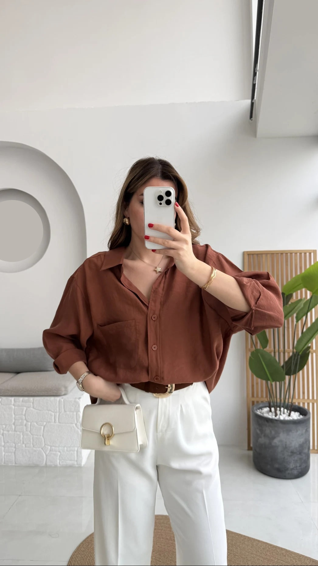 Premium Oversize Reddish Brown Shirt