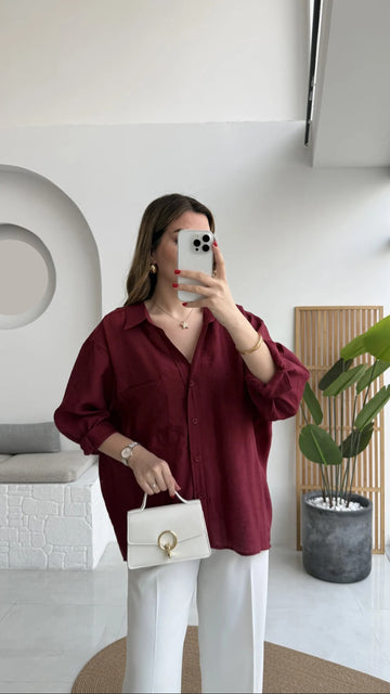 Premium Oversize Burgundy Shirt