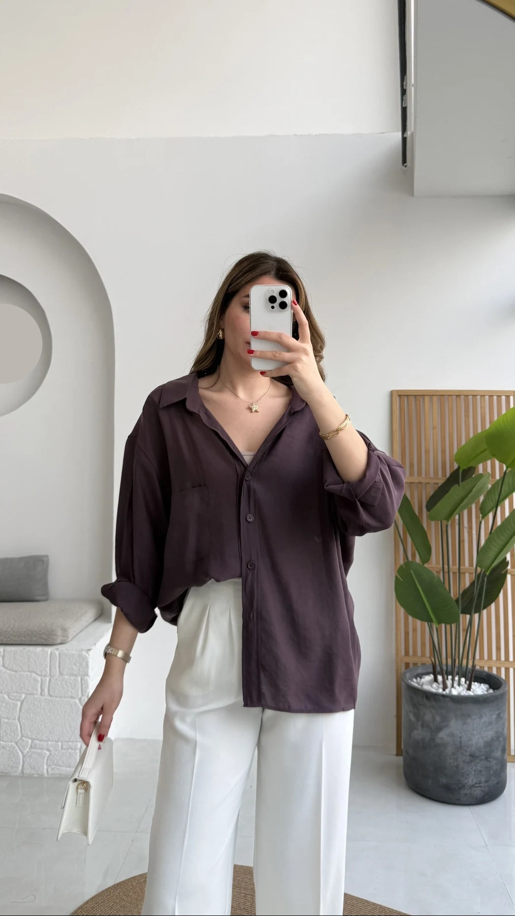 Premium Oversize Plum Shirt