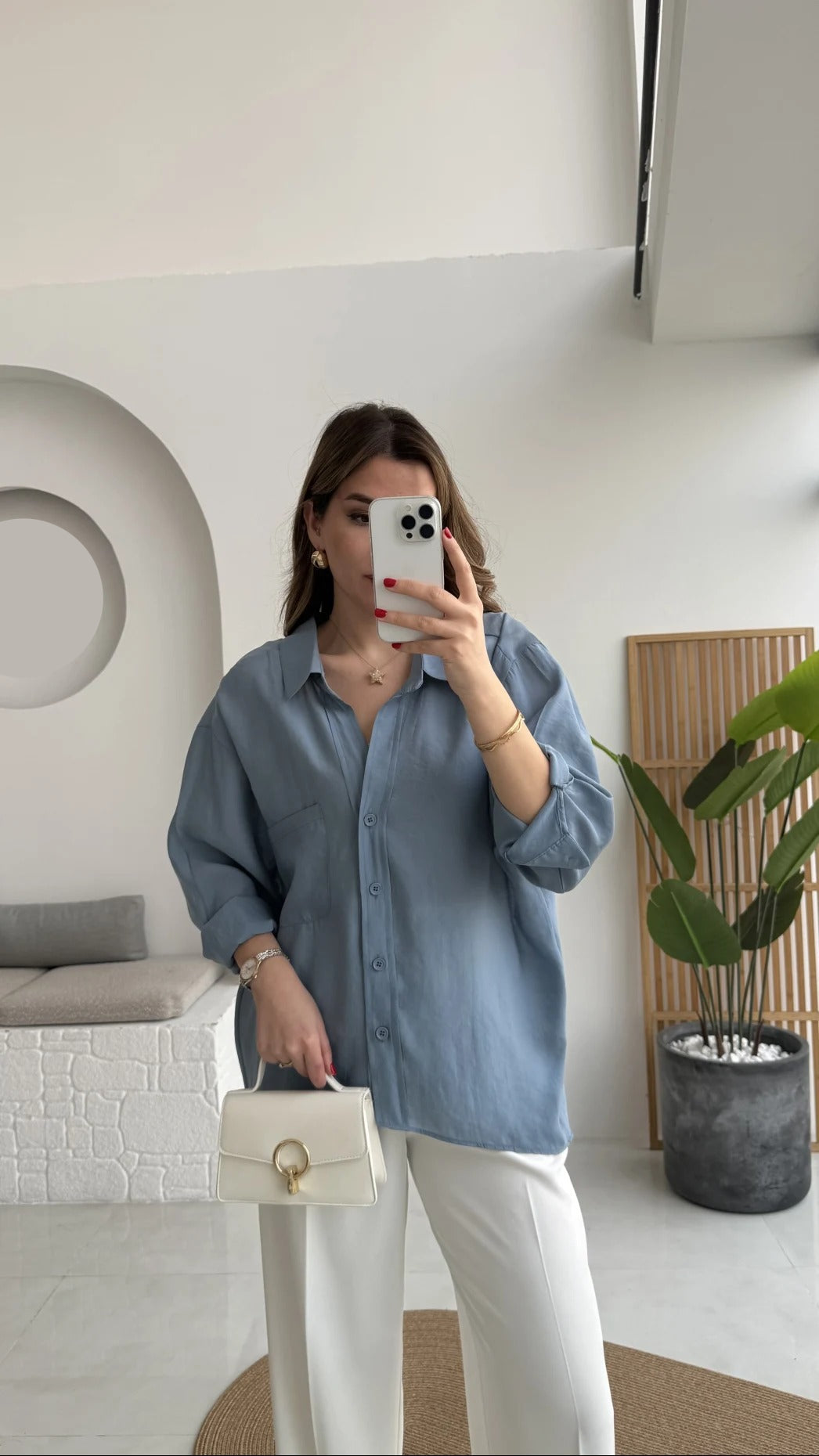 Premium Oversize Indigo Blue Shirt