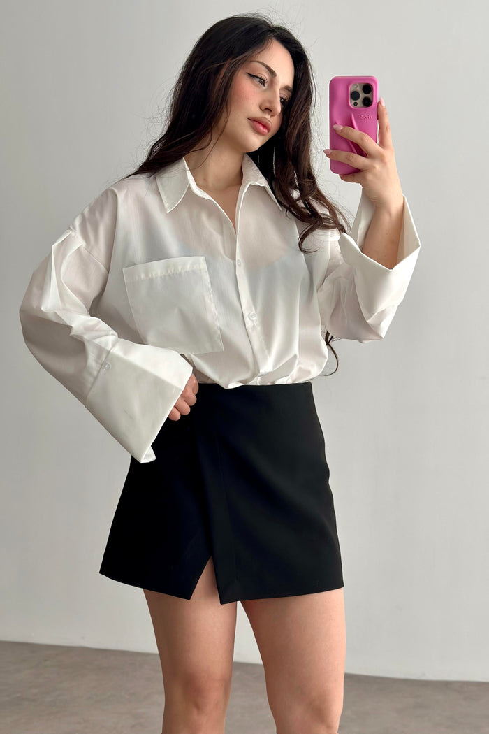 White Bold Cuff Shirt