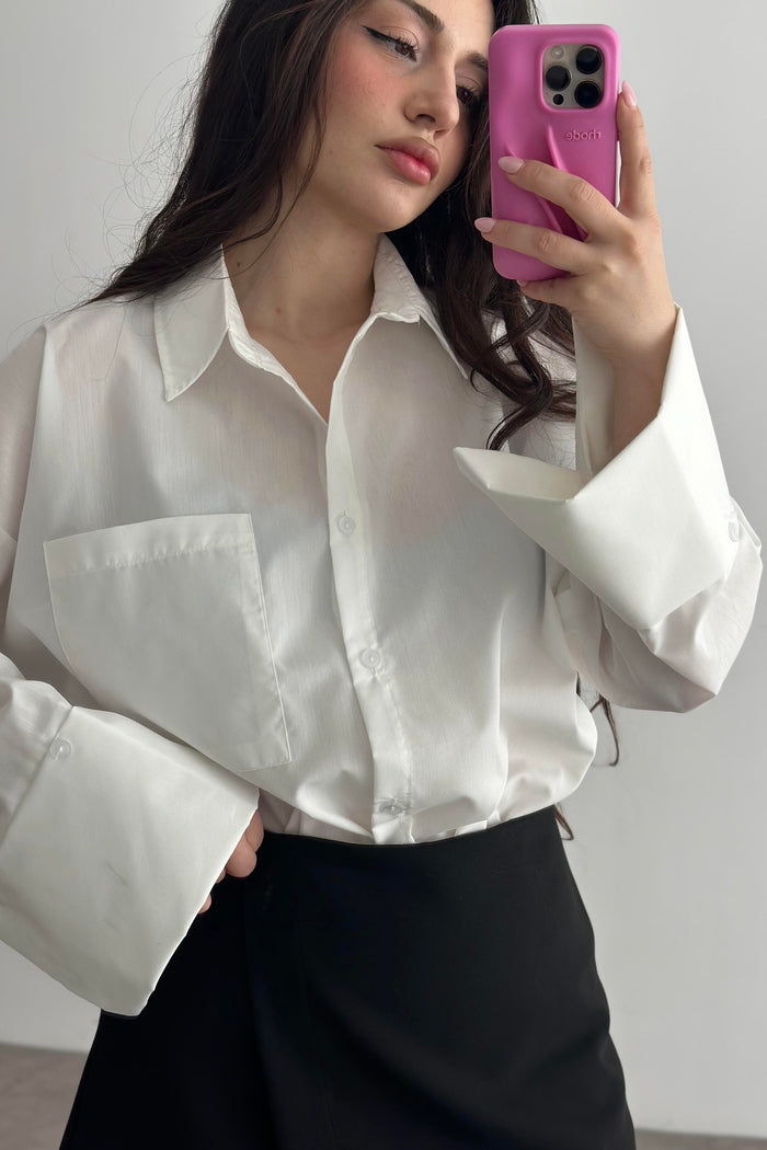 White Bold Cuff Shirt