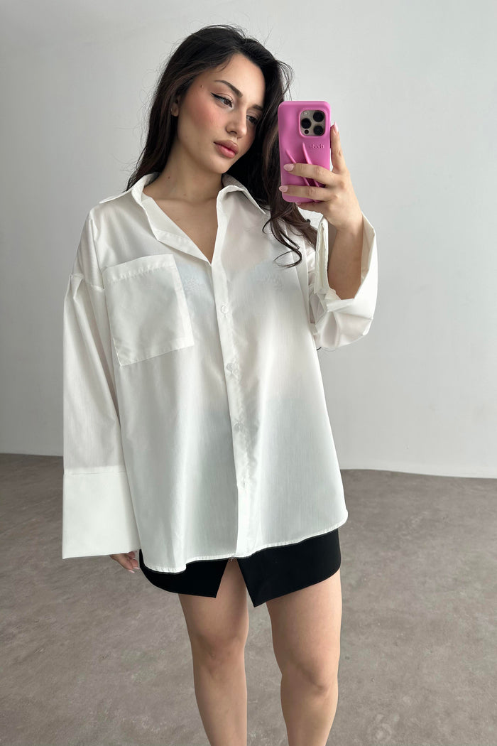 White Bold Cuff Shirt