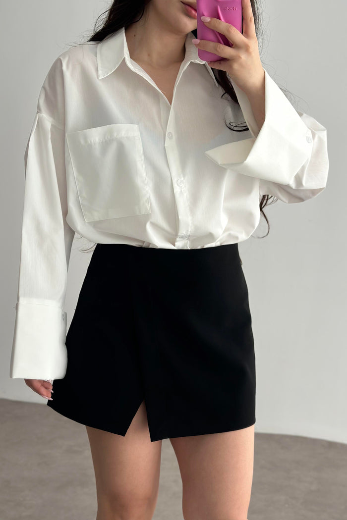 White Bold Cuff Shirt