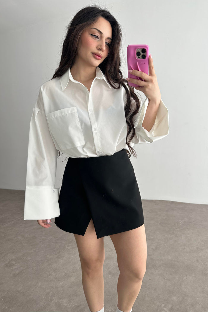 White Bold Cuff Shirt