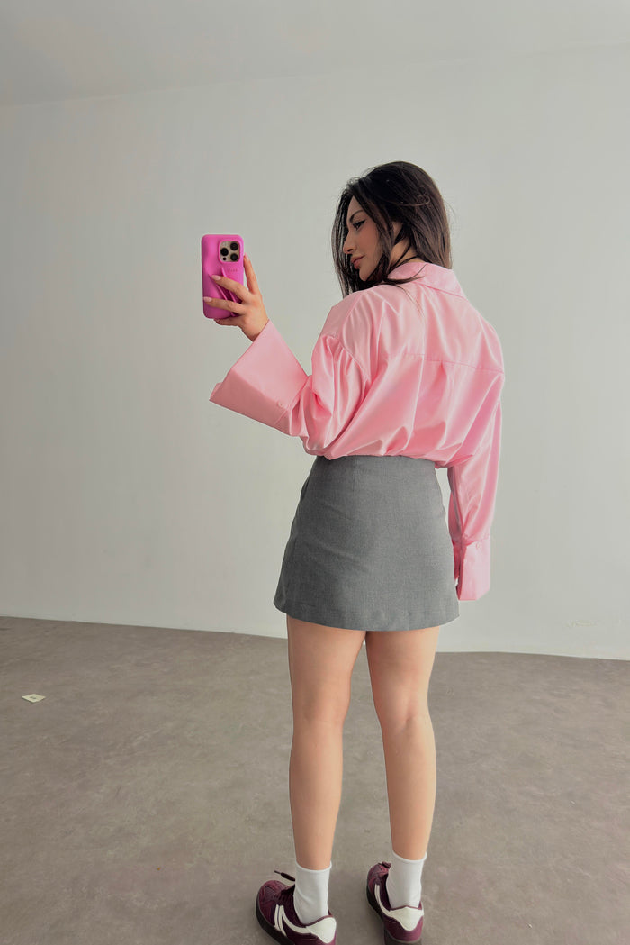 Pastel Pink Bold Cuff Shirt