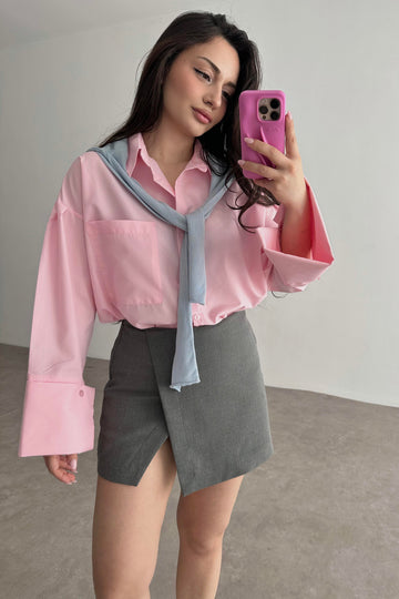 Pastel Pink Bold Cuff Shirt