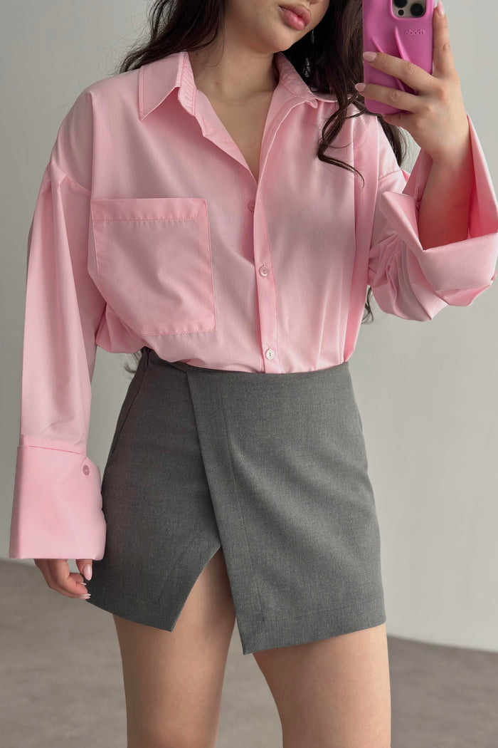Pastel Pink Bold Cuff Shirt