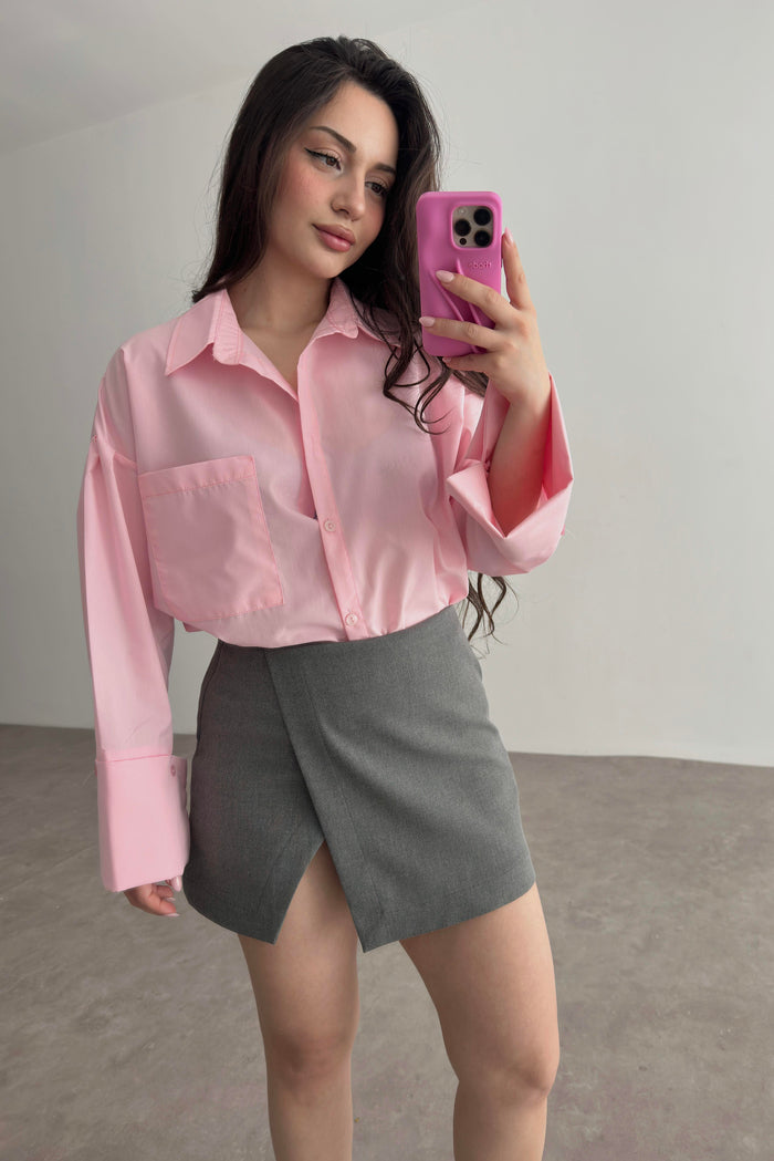 Pastel Pink Bold Cuff Shirt