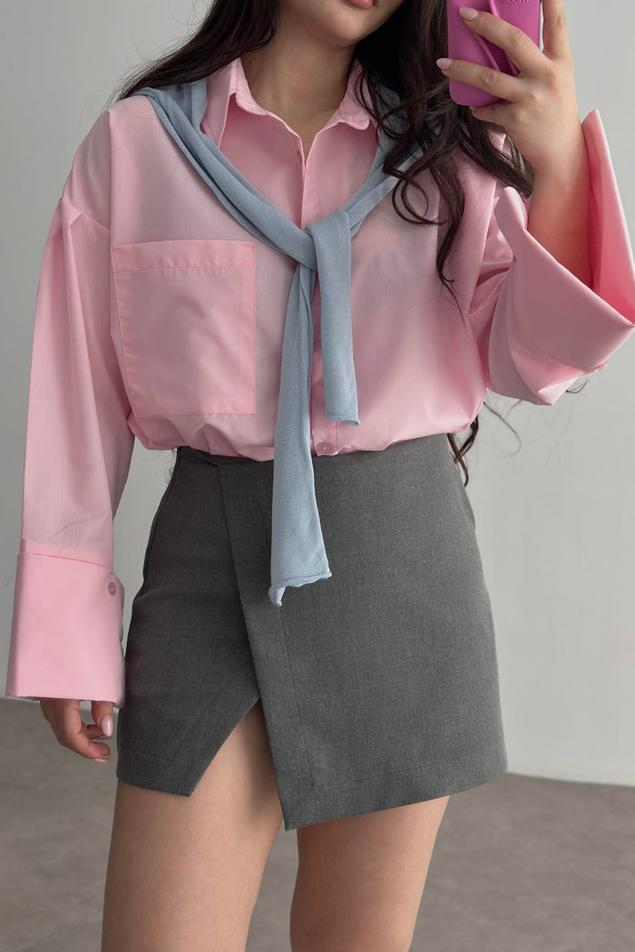 Pastel Pink Bold Cuff Shirt
