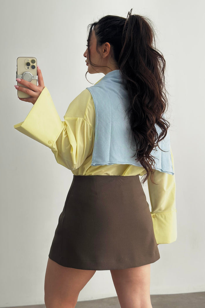 Pastel Yellow Bold Cuff Shirt