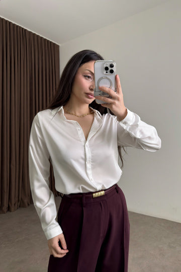 Premium Marseille White Satin Shirt