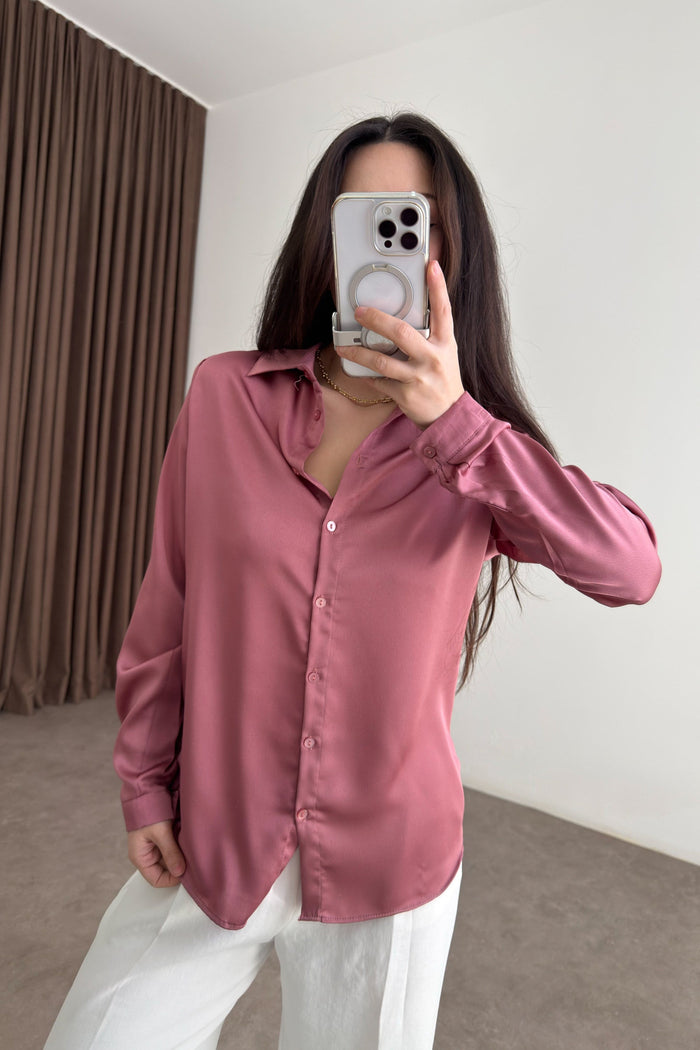 Premium Marseille Rose Pink Satin Shirt