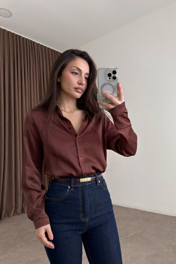 Premium Marseille Brown Satin Shirt