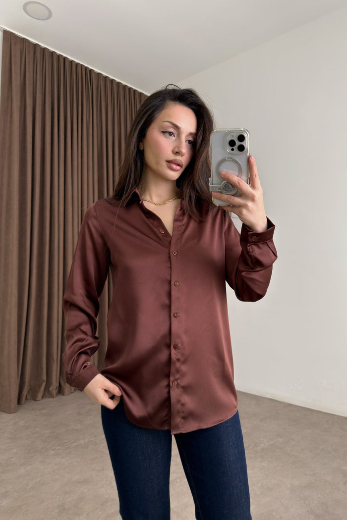 Premium Marseille Brown Satin Shirt