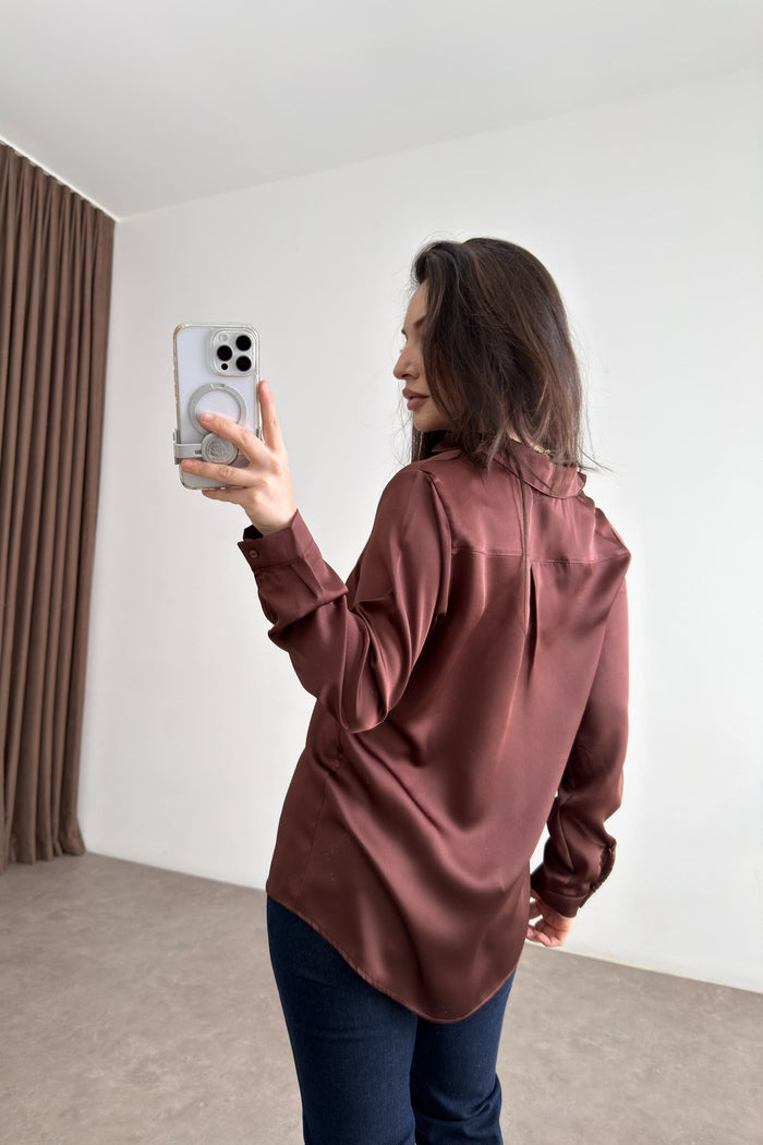 Premium Marseille Brown Satin Shirt