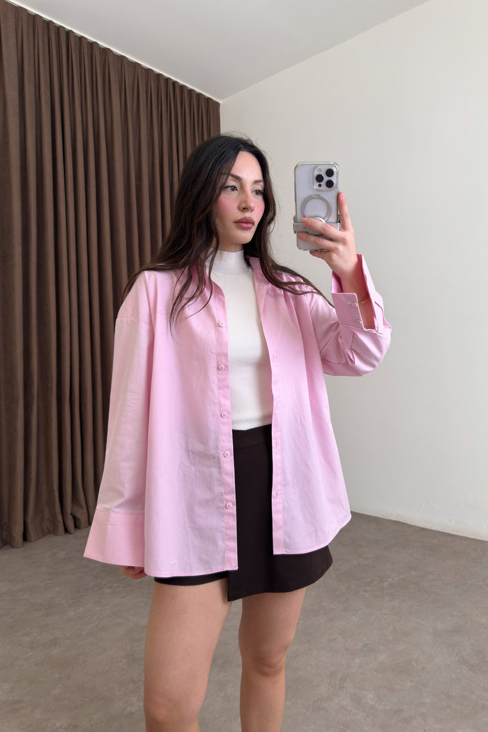 Minimalist Premium Poplin Pink Shirt