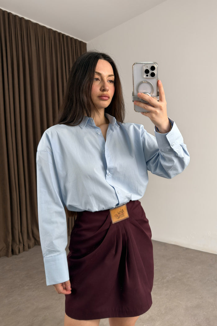 Minimalist Premium Poplin Blue Shirt