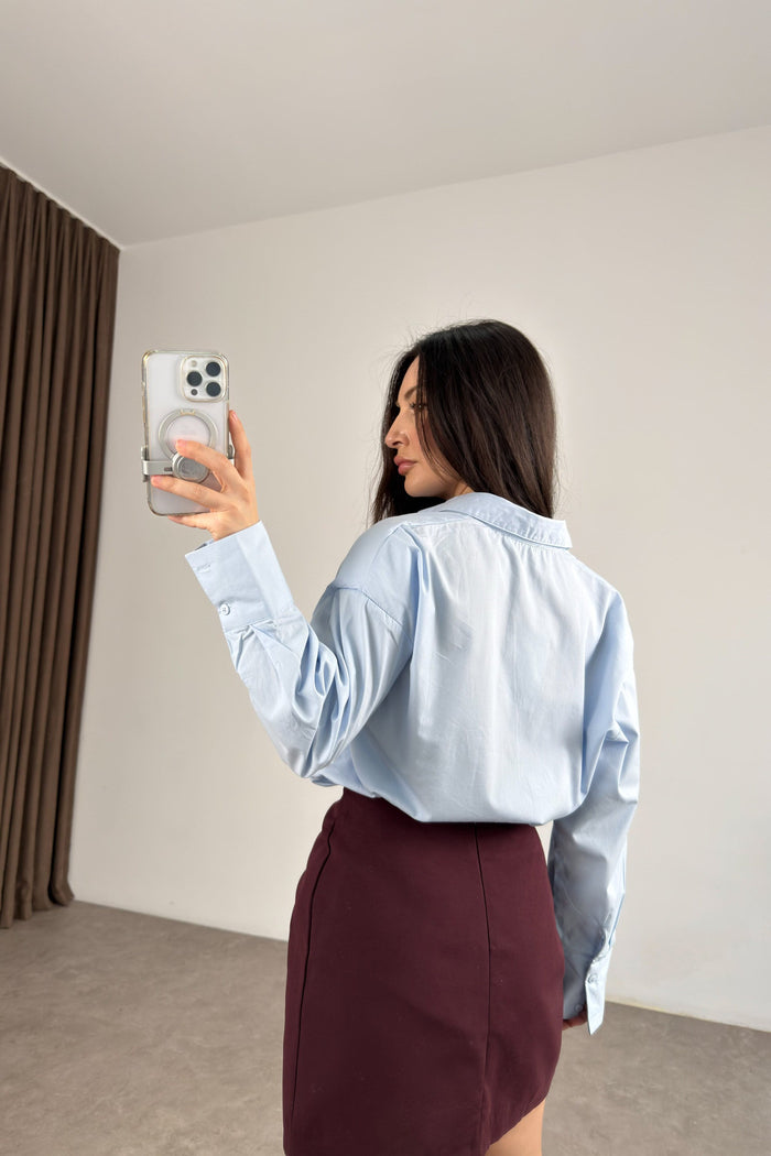 Minimalist Premium Poplin Blue Shirt