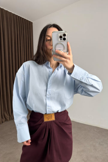 Minimalist Premium Poplin Blue Shirt