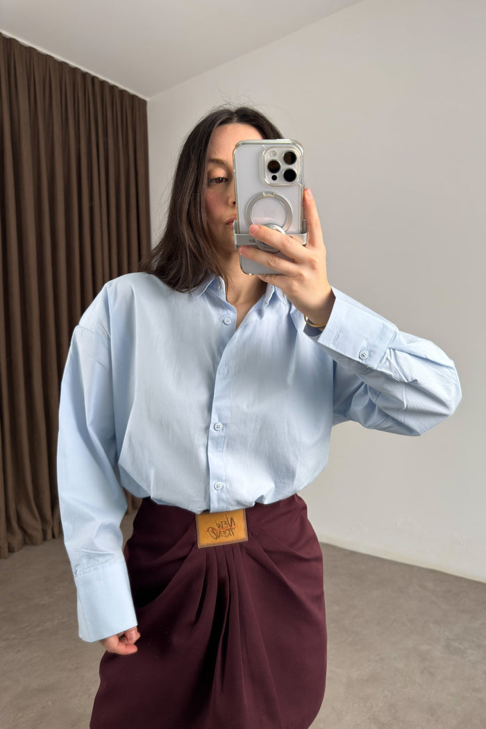 Minimalist Premium Poplin Blue Shirt