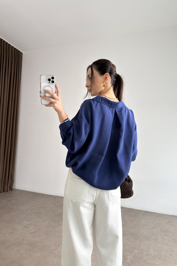 Premium Oversize Violet Blue Shirt