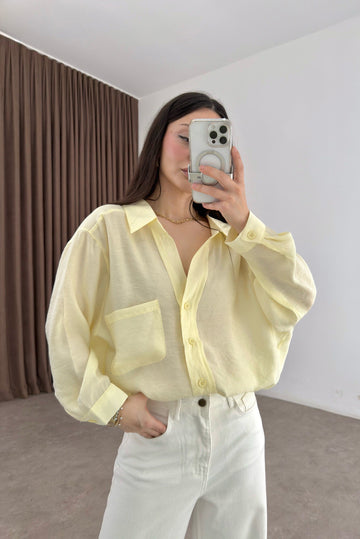 Premium Oversize Pastel Yellow Shirt