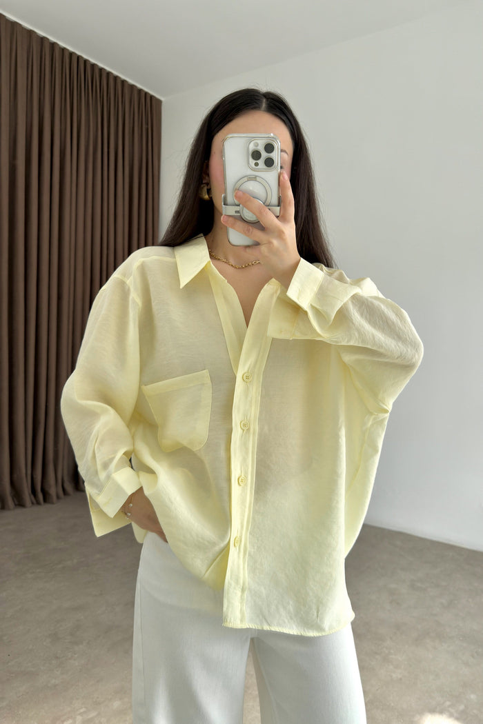 Premium Oversize Pastel Yellow Shirt