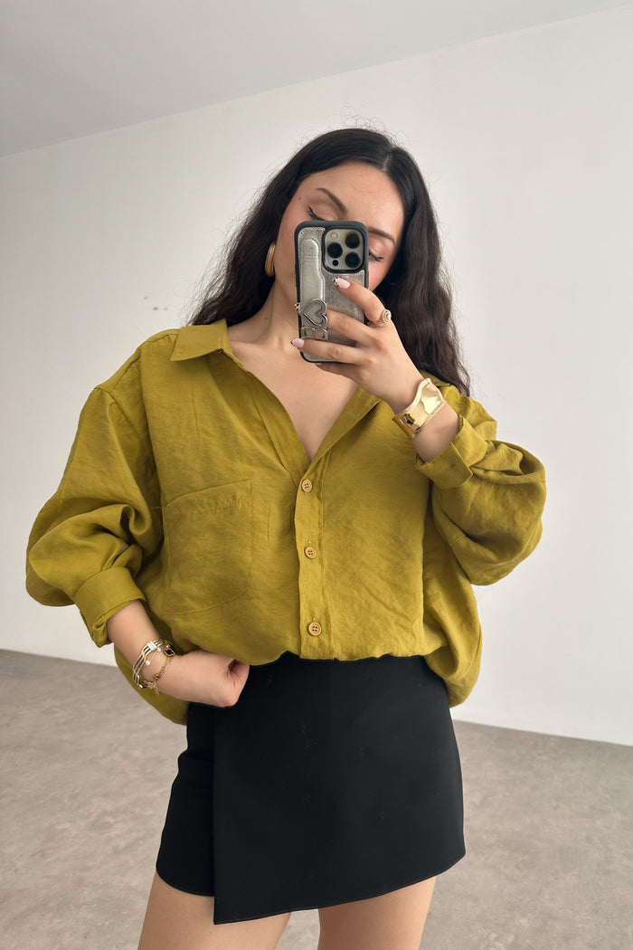 Premium Oversize Olive Green Shirt