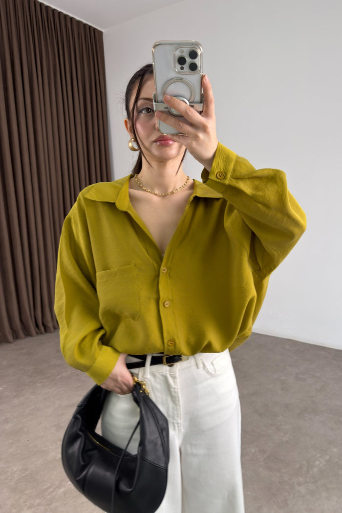 Premium Oversize Olive Green Shirt
