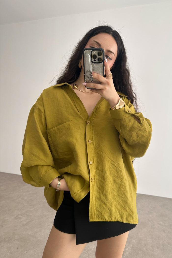 Premium Oversize Olive Green Shirt