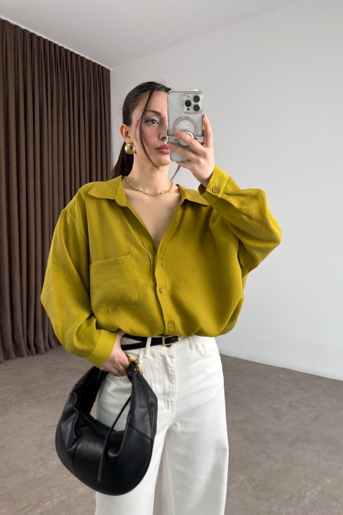 Premium Oversize Olive Green Shirt