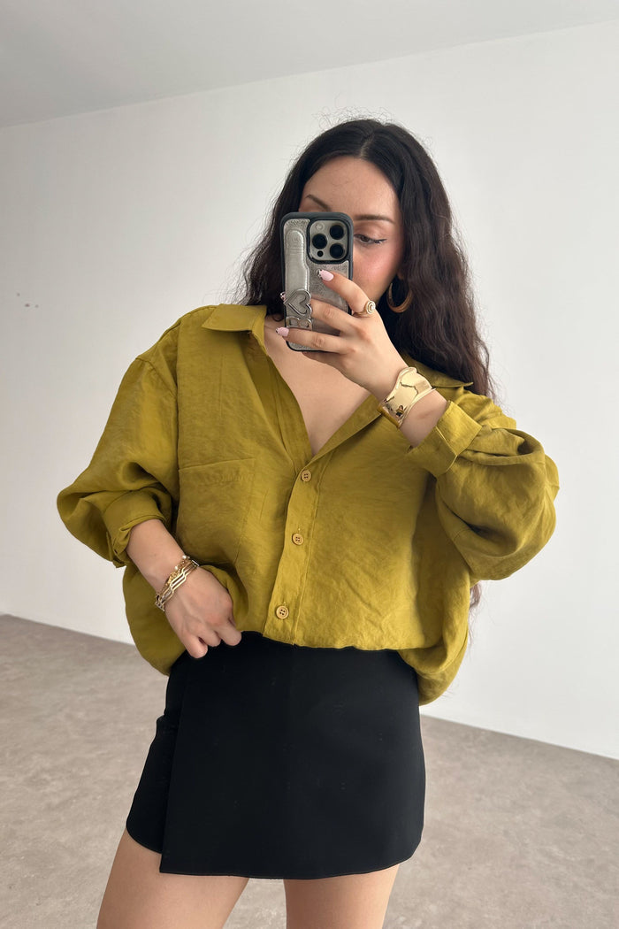 Premium Oversize Olive Green Shirt