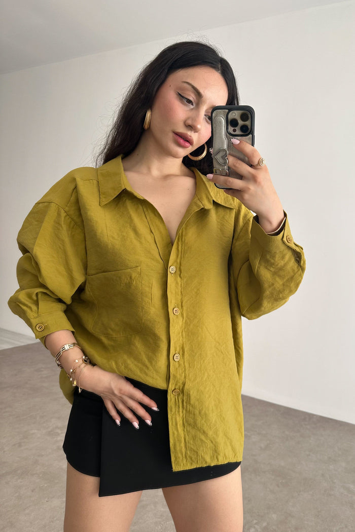 Premium Oversize Olive Green Shirt